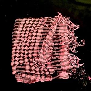 Pink and black checkered scarf